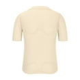 thumbnail image 4 of ALLLIST Collared Men Shirts Beige Short Sleeve Button Down Shirts Knited Plain Men's Clothing, 4 of 5