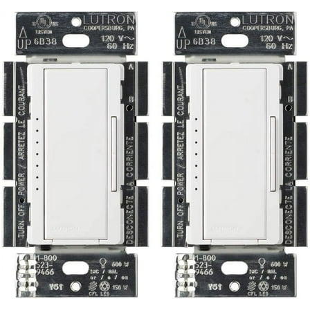 Lutron MACL-153M-WH-2 White Maestro C.L Dimmer Switch (2 Pack) | for Dimmable LED, Halogen & Incandescent Bulbs, Single-Pole or Multi-Location | MACL-153M-WH, 2 Count