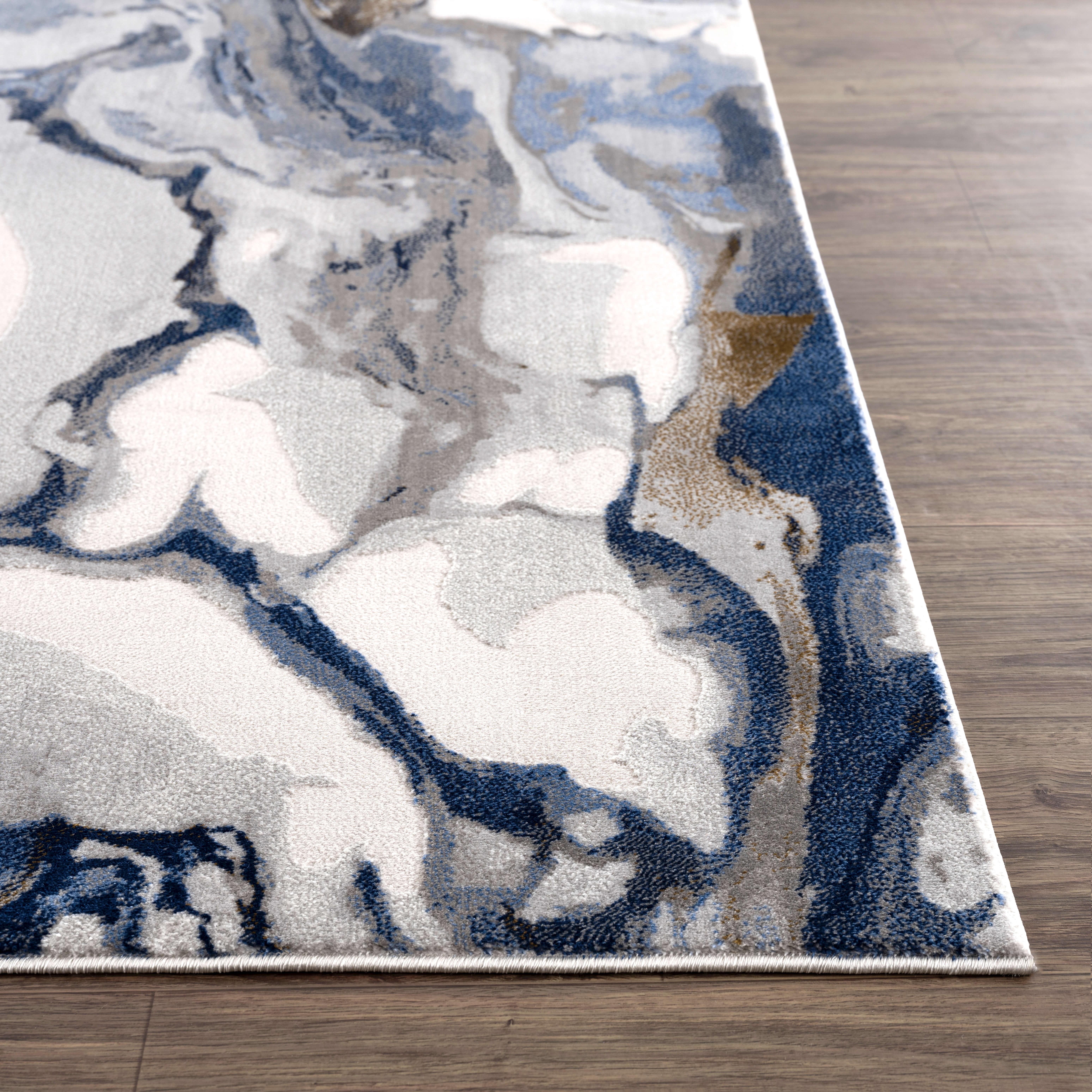 Abani Regal Collection Area Rug Mid Century Modern Bedroom Living Room Decor Floor Rug 9 x 12 Grey Blue