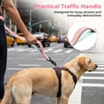 thumbnail image 3 of Jumpress Hands Free Dog Leash 4.7-6.5FT, Reflective Shock Absorbing Bungee Dog Leash & Car Seat Belt, Durable for Medium Large Dogs Walking Running (Pink), 3 of 7