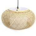thumbnail image 2 of Vintage Cage Chandelier Light Hand-woven Bamboo Rattan Lantern Pendant Lamp 40W, 2 of 13