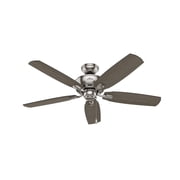 Hunter - Amberlin Indoor Ceiling Fan With Light, 52-inch, Brushed Nickel, Casual-style, 3-speed WhisperWind Motor, 53216, for Living Rooms, Bedrooms