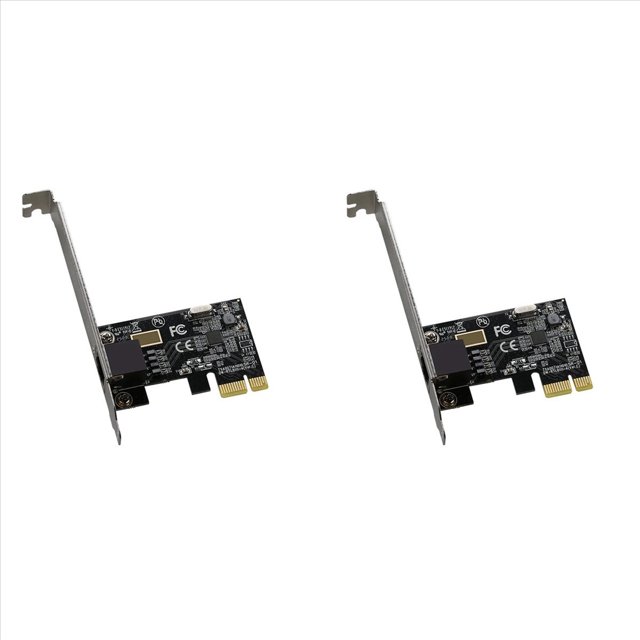 2X Tarjeta de Red PCIE A RJ45 10/100/1000Mbps Convertidor PCI Express RJ45 Adaptador LAN Ethernet Gigabit PCIe para PC de Escritorio
