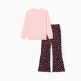 thumbnail image 5 of PatPat Kids Clothes 2 Piece Outfit Set Long Sleeve Heart Graphic Top Flare Pants Light Pink 5-6Y, 5 of 11