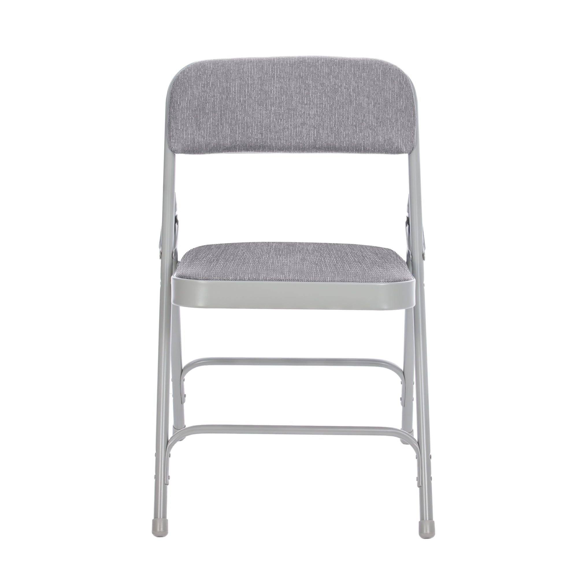 Hampden Furnishings Bernadine Collection Fabric Padded Premium Folding Chair, Grey, 4 Pack