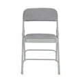 thumbnail image 3 of Hampden Furnishings Bernadine Collection Fabric Padded Premium Folding Chair, Grey, 4 Pack, 3 of 7