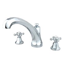 Roman Tub Filler with Cross Handles in Polished Chrome Finish