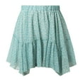 thumbnail image 4 of Womens Shorts 2025 Summer Low Rise Lace Mini Skirt Pleated Ruffle Skirt Flowy Asymmetrical Underskirt Fairy Half Skirt Casual Jean Shorts S-L, 4 of 8