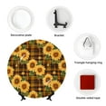 thumbnail image 4 of Kdxio Yellow Black Plaid Sunflower Bone China Decorative Plate Ceramic Decorative Plate for Home Office Wall Stand Decorative Plates for Home Bedroom-10in, 4 of 6