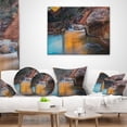thumbnail image 3 of Designart Slow Motion Virgin River at Zion - Landscape Printed Throw Pillow - 16x16, 3 of 4