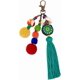 thumbnail image 1 of Llavero bohemio con borla verde para bolso, pompón de madera con cierre giratorio, adorno colgante para bolso de playa de verano, regalo para mujer, 1 of 9