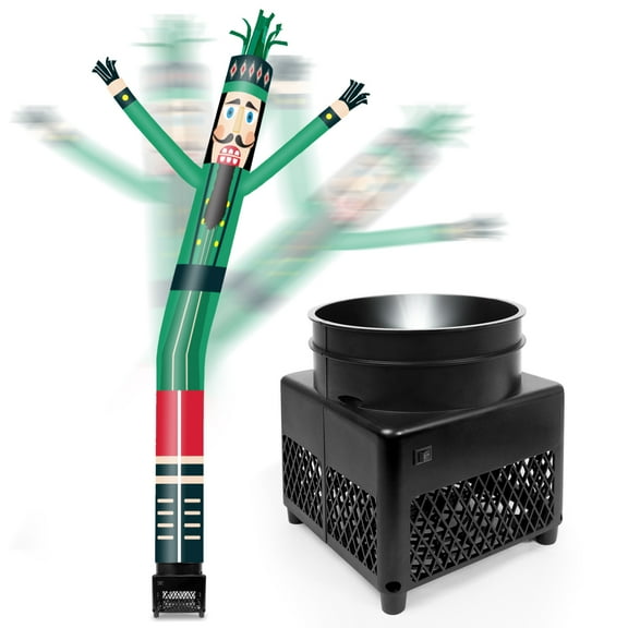 6FT Nutcracker Inflatable Tube Man with Blower (5.5'' Diameter) and Built-in LED - Wacky Waving Dancing Guy for Business Advertising Promotion Christmas Theme Green