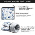 thumbnail image 7 of Blue Flowers and Butterflies Kitchen Oven Mitt and Pot Holder Sets 2 Pcs for Baking, Cooking and Grilling, Heat Resistant Up To 392 °F, 7 of 7
