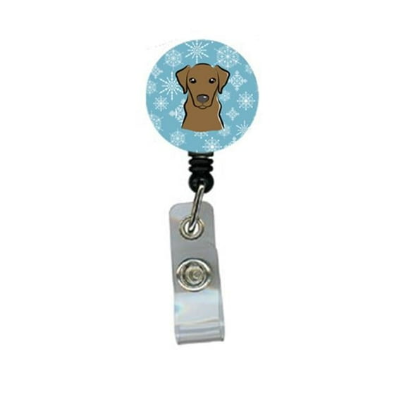 Snowflake Chocolate Labrador Retractable Badge Reel