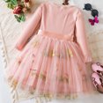 thumbnail image 4 of MEZZALL Newborn Children Girls Long Sleeve Bowknot Embroidered Flowers Prints Dresses Dress Clothes Cute Sundress, Pink, 6-12 Months, 4 of 8