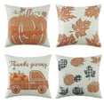 thumbnail image 1 of Thanksgiving Decor Pillow Covers, Thanksgiving Pillow Covers Decor Indoor Outdoor, Thanksgiving and Christmas All-Polyester Printed Pumpkin Garland Pillowcase,Orange,4pack 18x18 Inch, 1 of 7