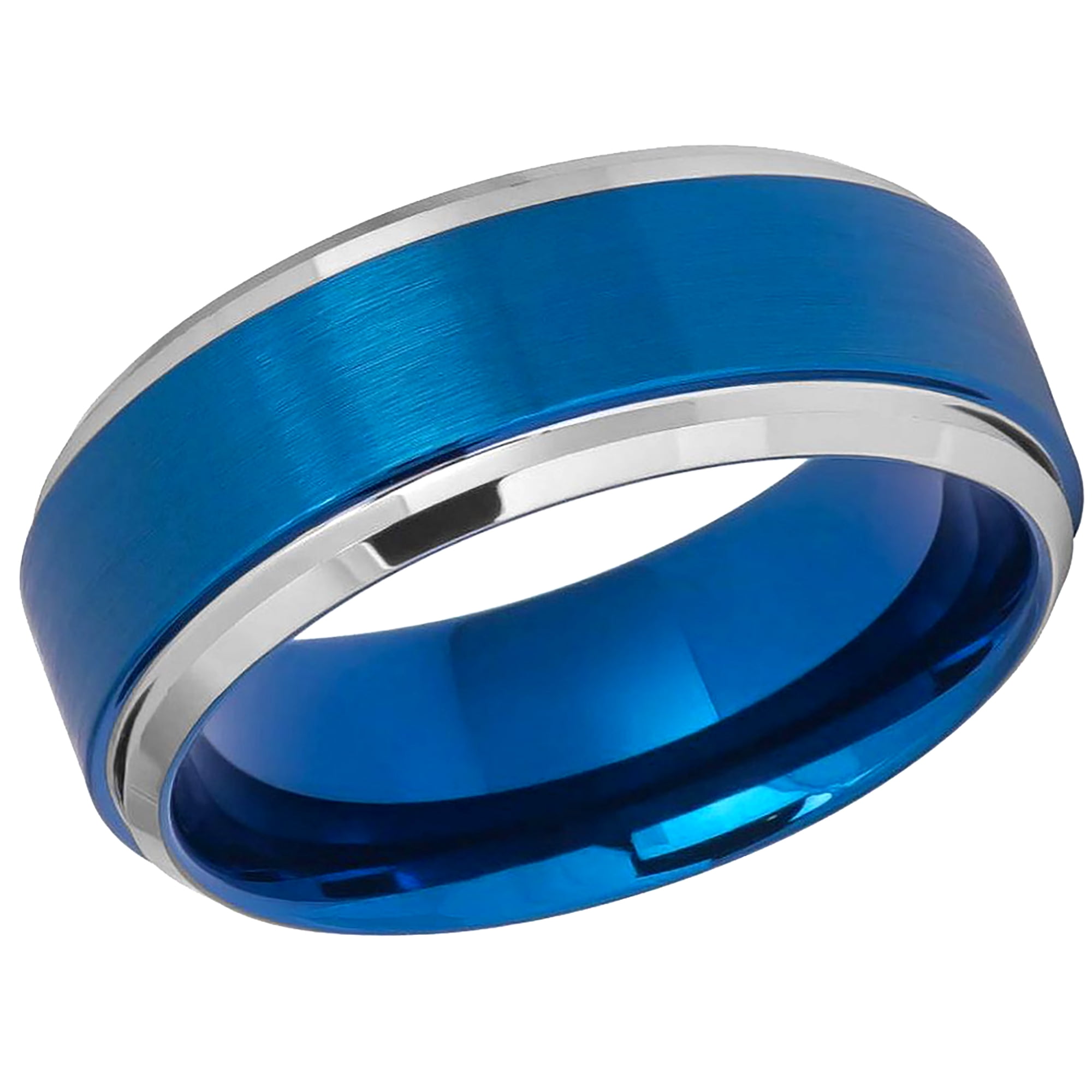 TUTISS Tungsten Wedding Bands For Men & Women - 6mm & 8mm Comfort Fit, 'I Love You' Engraved, Stepped Bevel Edges
