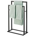 thumbnail image 5 of mDesign Metal Tall 2-Tier Free-standing Bathroom Towel Rack  - Matte Black, 5 of 7