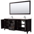 thumbnail image 2 of Wyndham Collection Daria 80" Light Vein Wood Double Bathroom Vanity in Espresso, 2 of 5