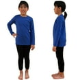 thumbnail image 3 of COUVER Unisex Soft Cotton Solid Color Long Sleeve Kids/Children's Crew Neck Shirt, Blue 3T, 1 Pack, 3 of 7