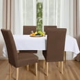 thumbnail image 3 of ZOPZO Wave Pattern Chair Covers for Dining Room, Chocolate, 6 Pack, Stretch Chair Covers for Kitchen or Banquet Chairs, 3 of 7