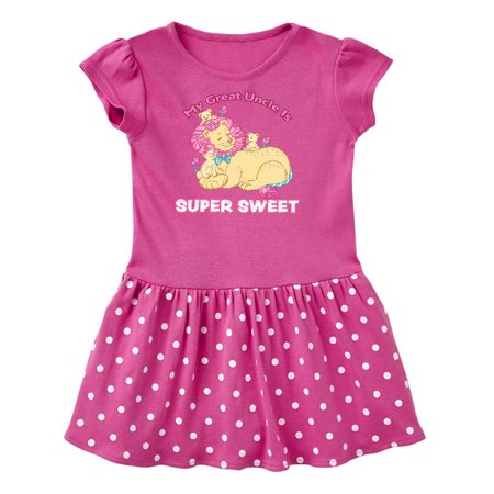

Inktastic My Great Uncle Is Super Sweet Cotton Candy Lions Gift Toddler Girl Dress