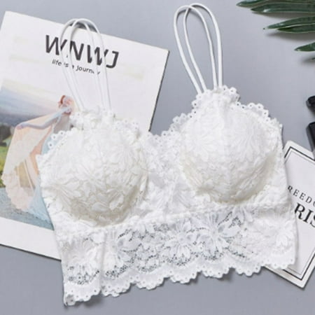

Ykohkofe Women Sexy Bra Top Solid Vest Lace Seamless Breathable Push Up Top Underwear
