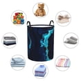 thumbnail image 6 of Xecao Blue Marble And Gold Print Laundry Hamper Basket,designed for Blanket Storage and Nursery Clothes in the Bedroom, 6 of 8