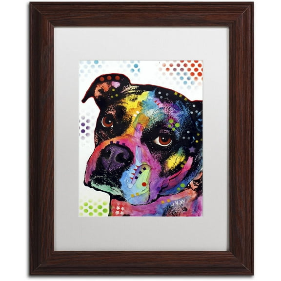 Trademark Fine Art "Young Boxer" Canvas Art by Dean Russo, White Matte, Wood Frame