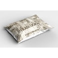 thumbnail image 2 of Ambesonne Wooden Pillow Sham 2 Pack, Coffee Phrase Espresso, 26"x20", Beige Army Green, 2 of 3