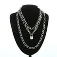 thumbnail image 1 of Grunge Lock Chain Necklace With A Padlock Pendants For Women, 1 of 27