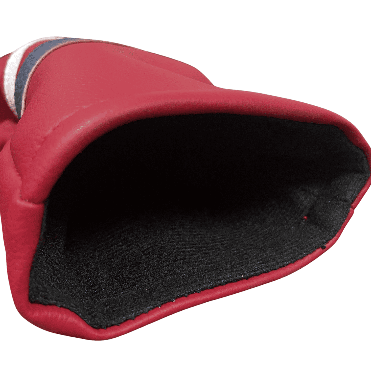 Majek Retro Golf Headcovers Red with White and Blue Stripe Vintage Leather Style 1 3 H Driver Fairway Wood and Hybrid Head Cover Classic Look