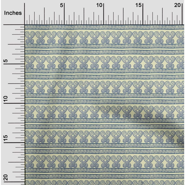 oneOone Organic Cotton Voile Fabric Chevron & Swirl Block Print Fabric By Yard 42 Inch Wide