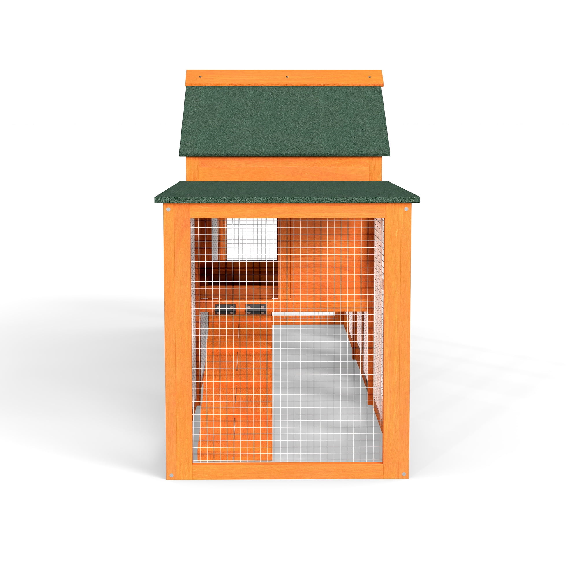 Pefilos 83" Large Rabbit Hutch Indoor and Outdoor Wood Bunny Cage with A Tray and Runs for Small Animals, Chicken Coops Nesting Box, Orange