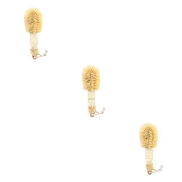 Seitruly Cepillo de sisal para colgar en la ducha, resistente al desgaste, cepillado en seco, herramienta para frotar, masaje de baño, exfoliante, amarillo 3piezas Seitruly CBP236612