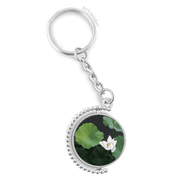 Llavero de metal Unbranded planta de hoja de loto Foto Naturaleza giratorio