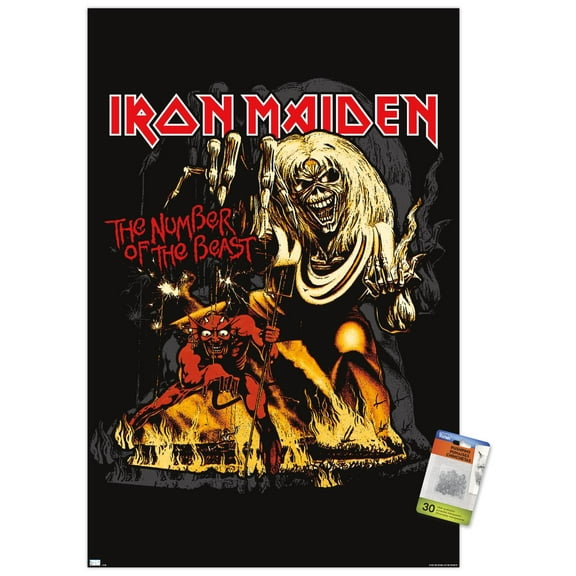 Iron Maiden - The Number Of The Beast Wall Poster with Pushpins, 22.375" x 34"