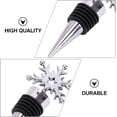 thumbnail image 3 of Snowflake Wine Bottle Stoppers: 4pcs Christmas Beverage Stoppers Metal Champagne Stoppers Wine Saver Vacuum Stoppers Holiday Wedding Christmas Party Supplies, 3 of 5