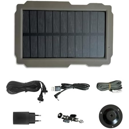 Trail Camera Solar Panel Kit 3000mAh 6V-12V Rechargeable with 360° Rotable Holder and 9.8ft Cable, Solar Charger for Hunting Camera$$Garden & Patio