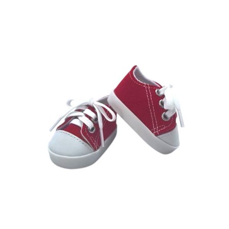 18 Inch Doll Shoes- Red Canvas Sneakers Fits 18 Inch Kennedy and Friends Dolls and All Other 18 Inch Dolls