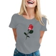 thumbnail image 1 of SZXZYGS T-Shirts pour Femmes Coton Grande Taille T-Shirt Mignon Col Rond Manches Courtes Été 2024, 1 of 4