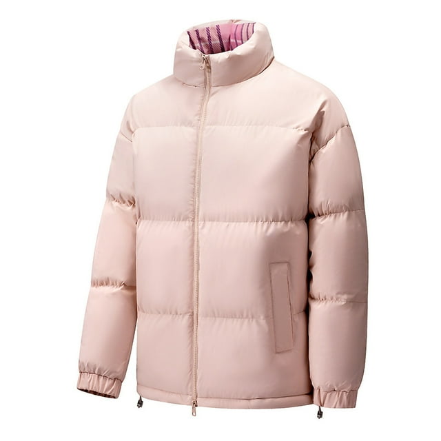 Men's Jacket Long Sleeve Stand Collar Solid Color with Zipper for Casual Sports Wear,Down Jacket Men