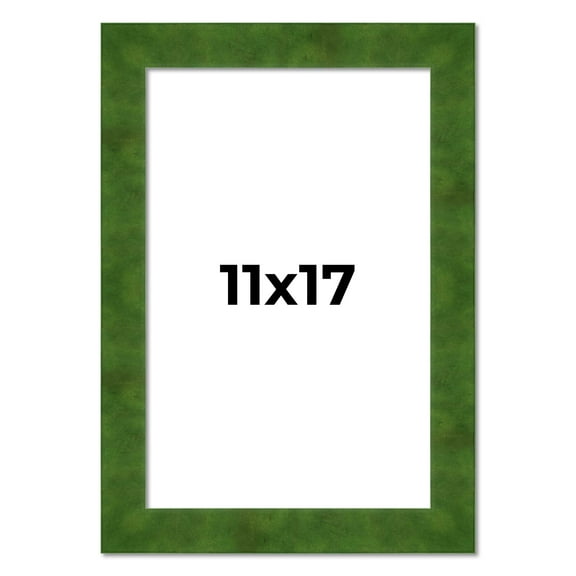 11x17 Frame Green Burl Solid Wood Picture Frame | 1.75 Inches Moulding Width | Interior Frame Depth