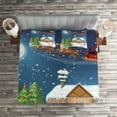 thumbnail image 2 of Ambesonne Christmas Quilted Coverlet 3 Pcs, Santa with Rudolf, King Size, Multicolor, 2 of 2