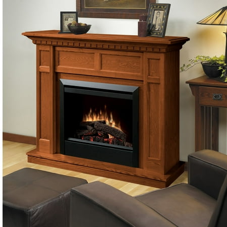 Dimplex Caprice Mantel Electric Fireplace With Logs Oak Walmart Com
