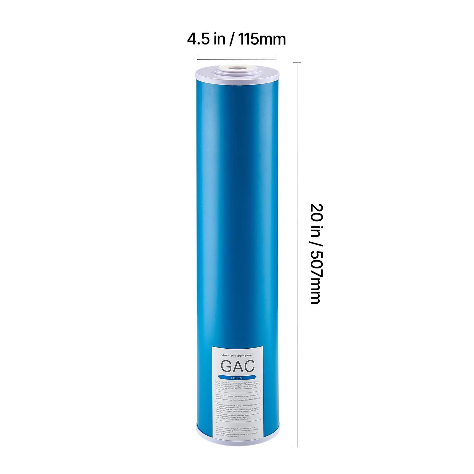 Whole House Water Filter Replacement Cartridge 4.5x20 Inch GAC Coconut Carbon 100000 Gallon for Kitchen Bathroom