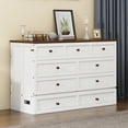 thumbnail image 5 of Euroco Wood Queen Size Murphy Bed with Drawer, Convertible Bed into Cabinet with USB Charging Station, White, 5 of 13