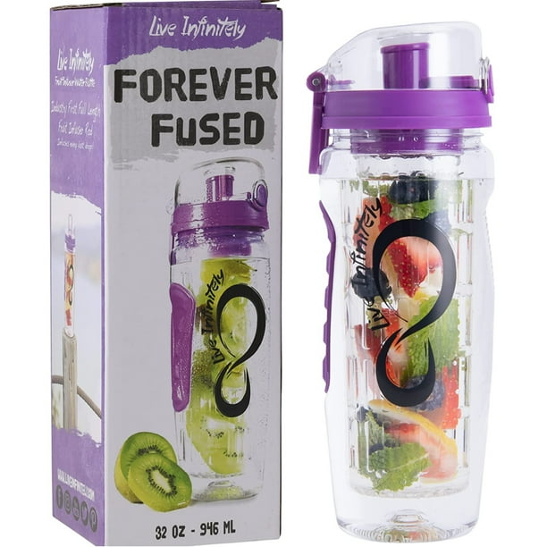 Live Infinitely 32 oz Fruit Infuser Water Bottle with FullLength