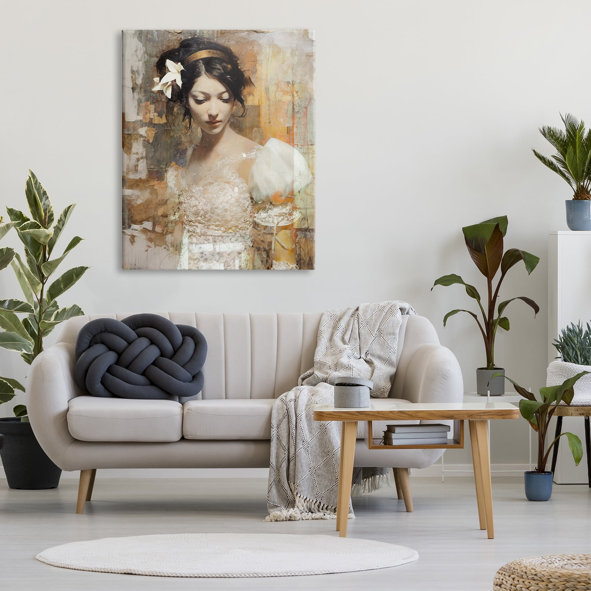 Stupell Industries Abstract Bride Collage Abstract Painting Gallery Wrapped Canvas Art Print Wall Art, 36 x 48