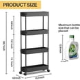 thumbnail image 2 of Carrito de almacenamiento SPACEKEEPER Slim Rolling de 4 niveles de plástico negro, 2 of 9